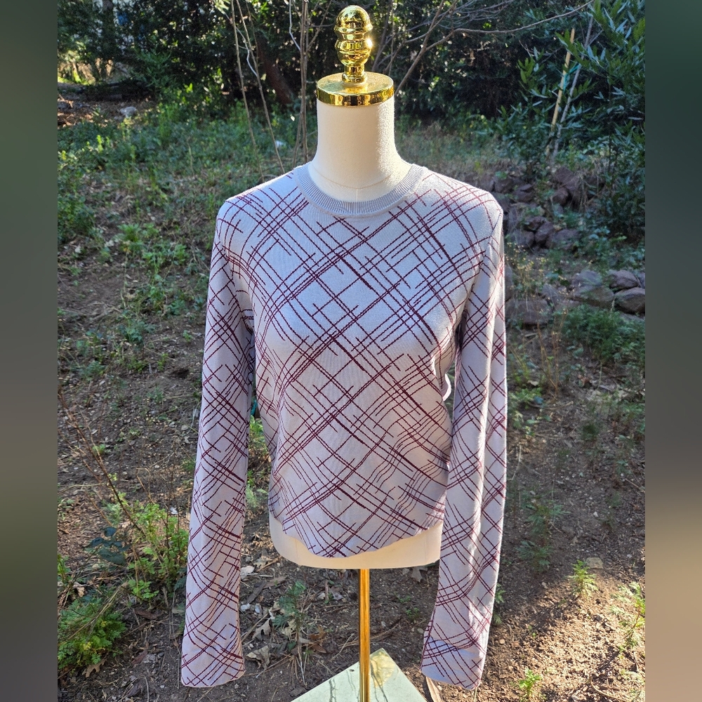 Equipment Femme Red and Gray Plaid‎ Long Sleeve Top
